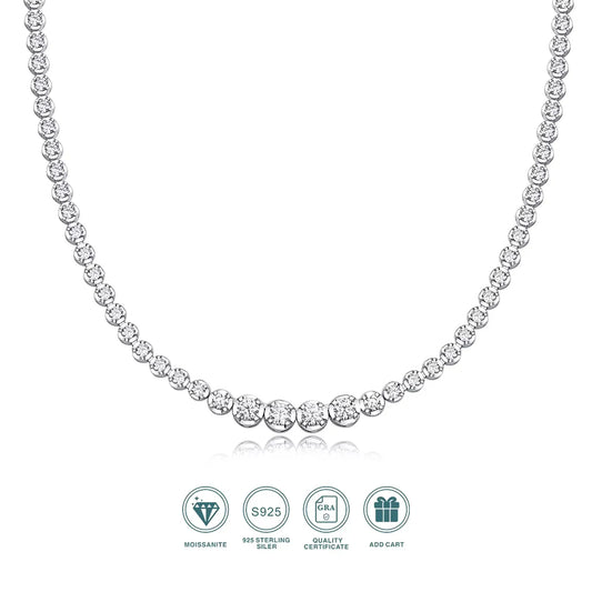 LYEE CYEE 925 silver moissanite necklace 4mm casual fashion light luxury women's senior gift with certificate authentication