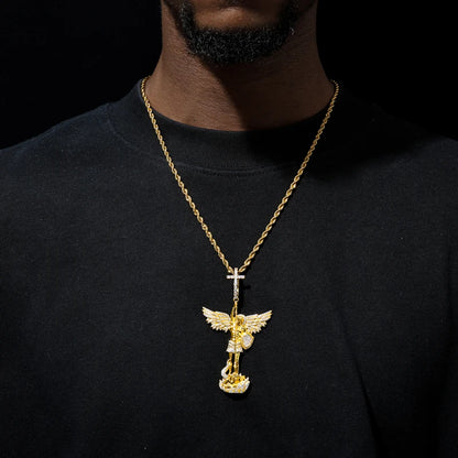 TUHE Unisex High Quality D Color VVS1 Moissanite Jesus Iced Out Pendants Angel Pendant For Men Women Hip Hop Jewelry Gifts